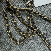 Chanel Leboy Chain Chevron Blue Caviar Cross Body Bag