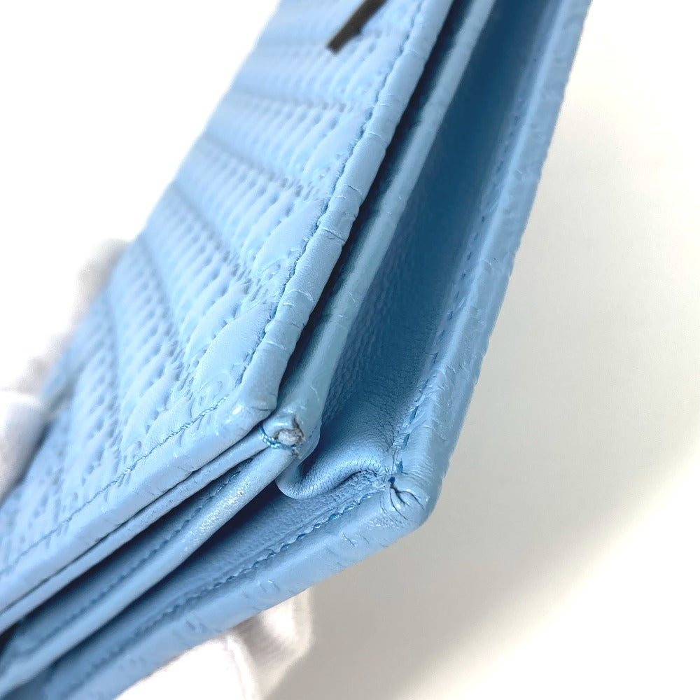 GUCCI Shoulder Bag 466507 leather blue Micro Guccisima Shoulder wallet Women Used Authentic