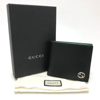 GUCCI Folded wallet 610466 leather black Interlocking G