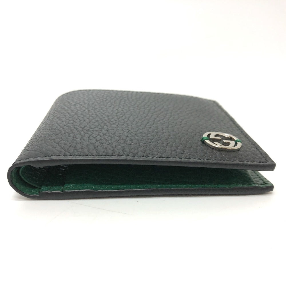 GUCCI Folded wallet 610466 leather black Interlocking G