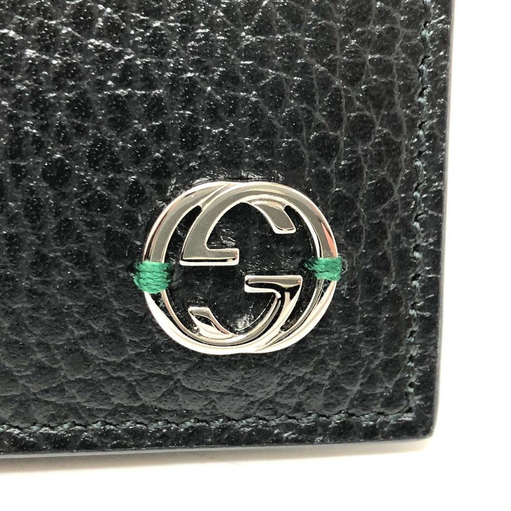 GUCCI Folded wallet 610466 leather black Interlocking G