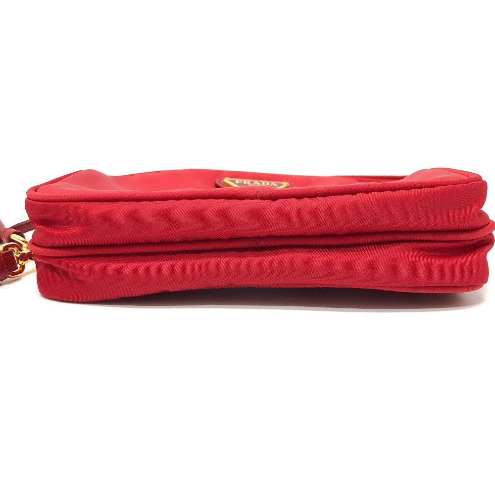 PRADA Shoulder Bag Nylon Red Triangle logo plate unisex(Unisex) Used Authentic