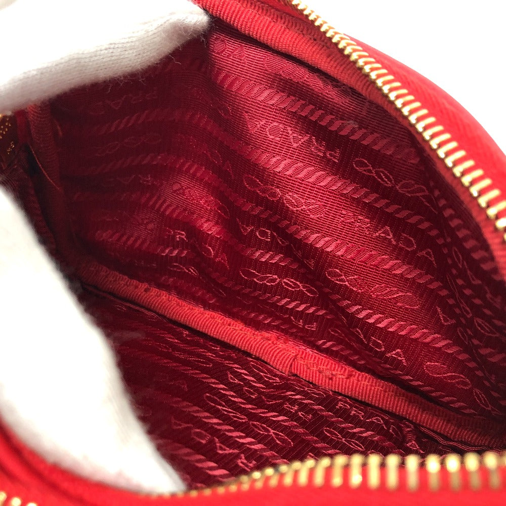 PRADA Shoulder Bag Nylon Red Triangle logo plate unisex(Unisex) Used Authentic