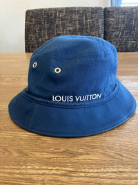 LV Monogram Denim Transformable Bob Bucket Hat 58 Blue