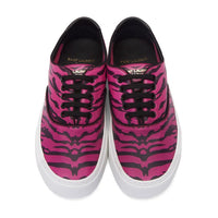 Saint Laurent Black and Pink Zebra Print Venice Sneakers