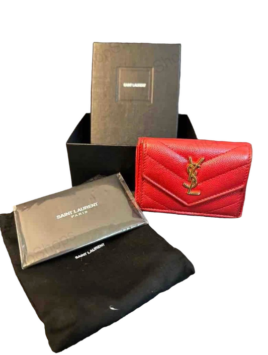 YSL Wallet Compact Red