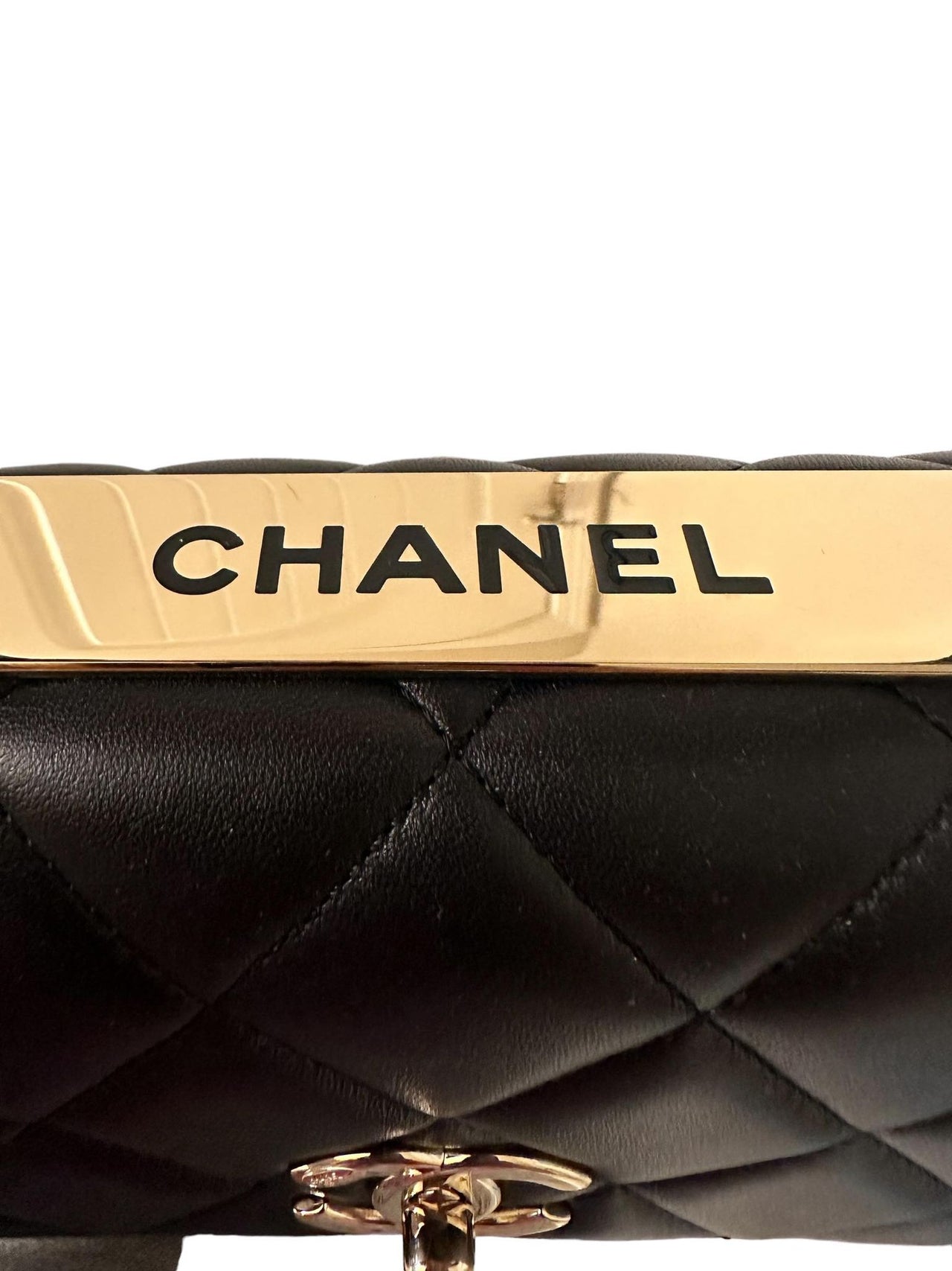 Chanel Lambskin Quilted Small Trendy CC Dual Handle Flap Bag Black