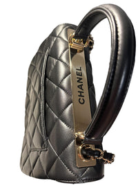 Chanel Lambskin Quilted Small Trendy CC Dual Handle Flap Bag Black
