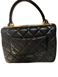 Chanel Lambskin Quilted Small Trendy CC Dual Handle Flap Bag Black