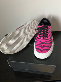 Saint Laurent Black and Pink Zebra Print Venice Sneakers
