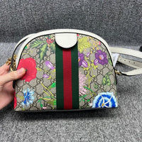 Gucci Gg Ophidia Blooms Grey & Multicolor Canvas Shoulder Bag