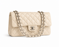 Chanel Classic Medium in pearly white silver hardware
