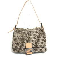FENDI Shoulder Bag 8BR001 Canvas / leather beige Zucca FF pattern Women Used Authentic