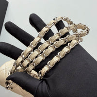 Chanel Classic Medium in pearly white silver hardware