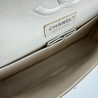 Chanel Classic Medium in pearly white silver hardware