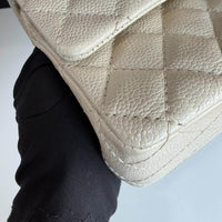 Chanel Classic Medium in pearly white silver hardware
