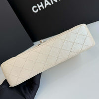 Chanel Classic Medium in pearly white silver hardware