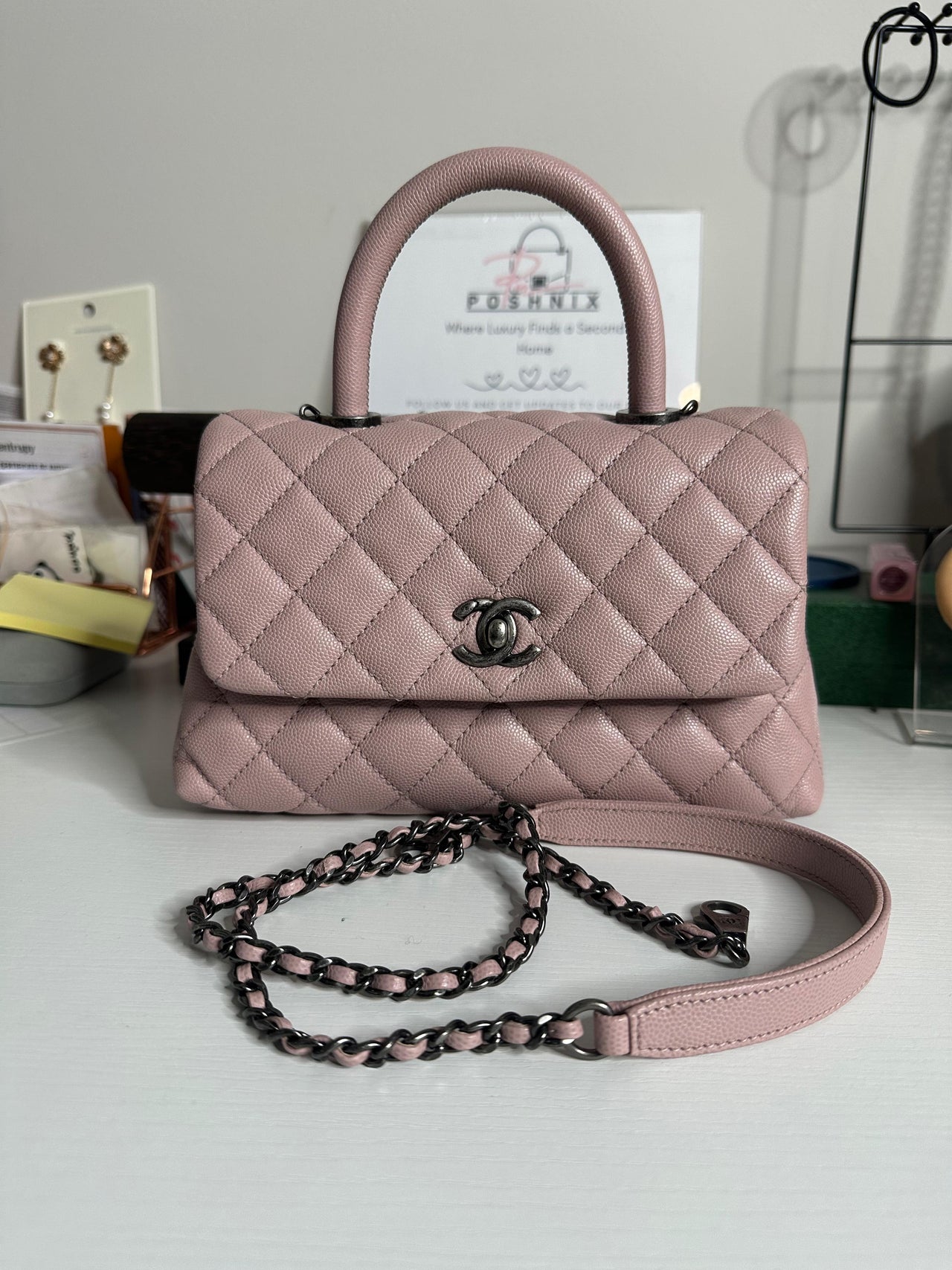 Chanel Coco handle Series 20 ruthenium hardware fullset
