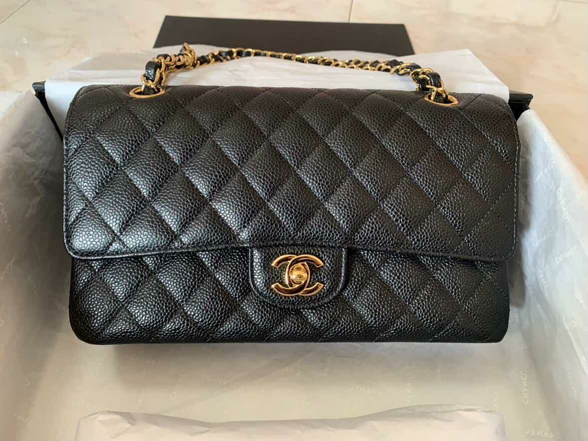 Chanel Classic Medium GHW Holo23 Black Caviar