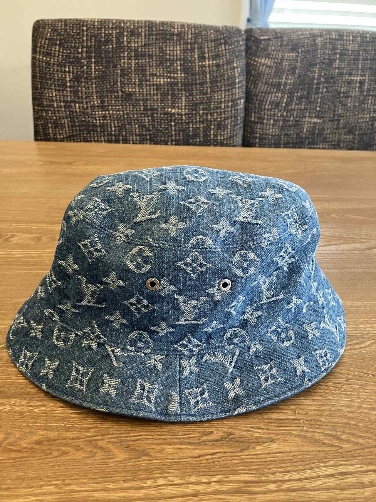 LV Monogram Denim Transformable Bob Bucket Hat 58 Blue