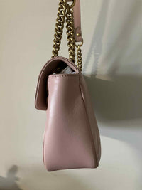 Gucci Calfskin Matelasse Small GG Marmont Shoulder Bag Perfect Pink