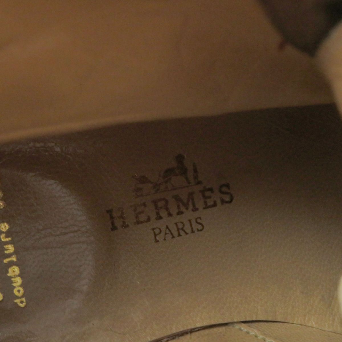HERMES boots leather Brown Women 36 1/2 Used Authentic