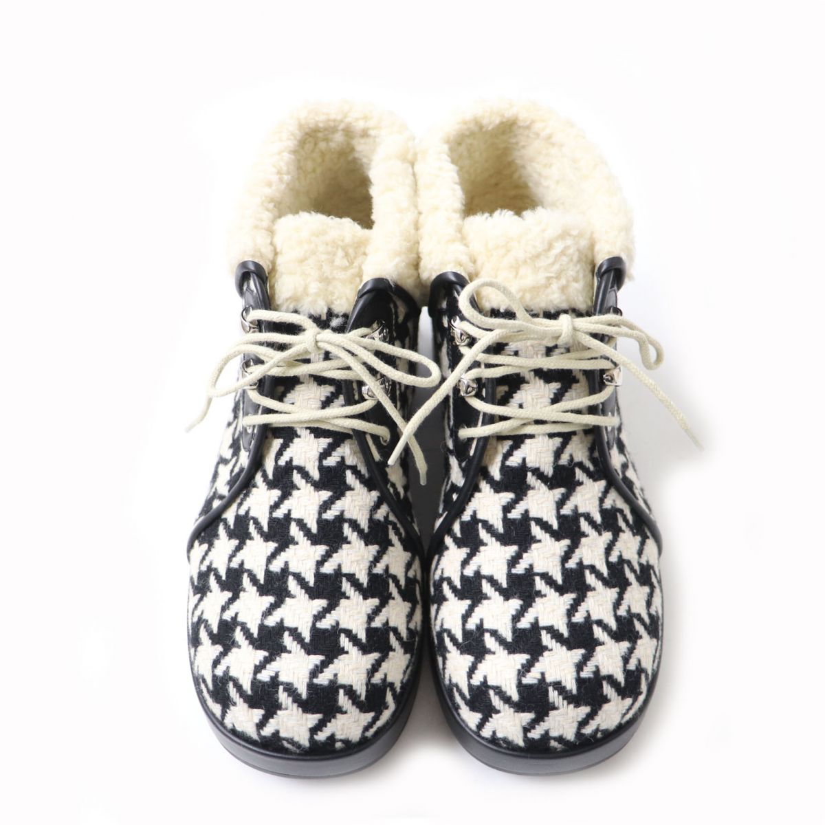 GUCCI boots Bore Black x Ivory Women 37 Used Authentic