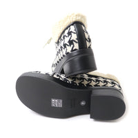 GUCCI boots Bore Black x Ivory Women 37 Used Authentic