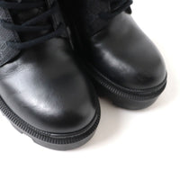 GUCCI boots GG Supreme Canvas x Leather Gray x black Women 35 Used Authentic