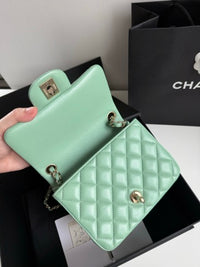 CHANEL Green Quilted Flap Bag – Gold Hardware