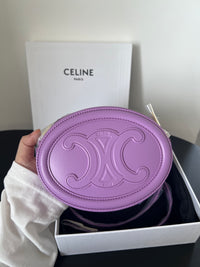CELINE Lavender Purple Triomphe Arch Small Mooncake Bag