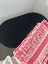DIOR Pink Houndstooth Mini Tote Bag