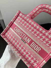 DIOR Pink Houndstooth Mini Tote Bag