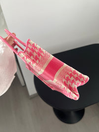 DIOR Pink Houndstooth Mini Tote Bag