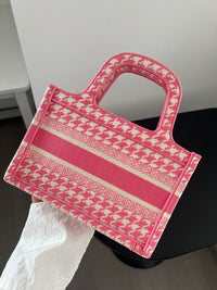 DIOR Pink Houndstooth Mini Tote Bag