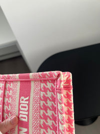DIOR Pink Houndstooth Mini Tote Bag