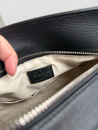 LOEWE Puzzle Small Bag – Black Leather with Silver Hardware