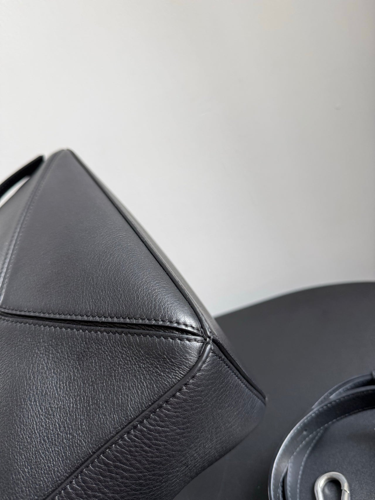 LOEWE Puzzle Small Bag – Black Leather with Silver Hardware