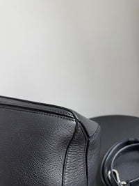 LOEWE Puzzle Small Bag – Black Leather with Silver Hardware