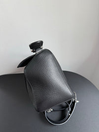 LOEWE Puzzle Small Bag – Black Leather with Silver Hardware