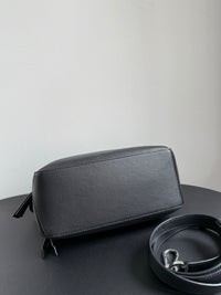 LOEWE Puzzle Small Bag – Black Leather with Silver Hardware