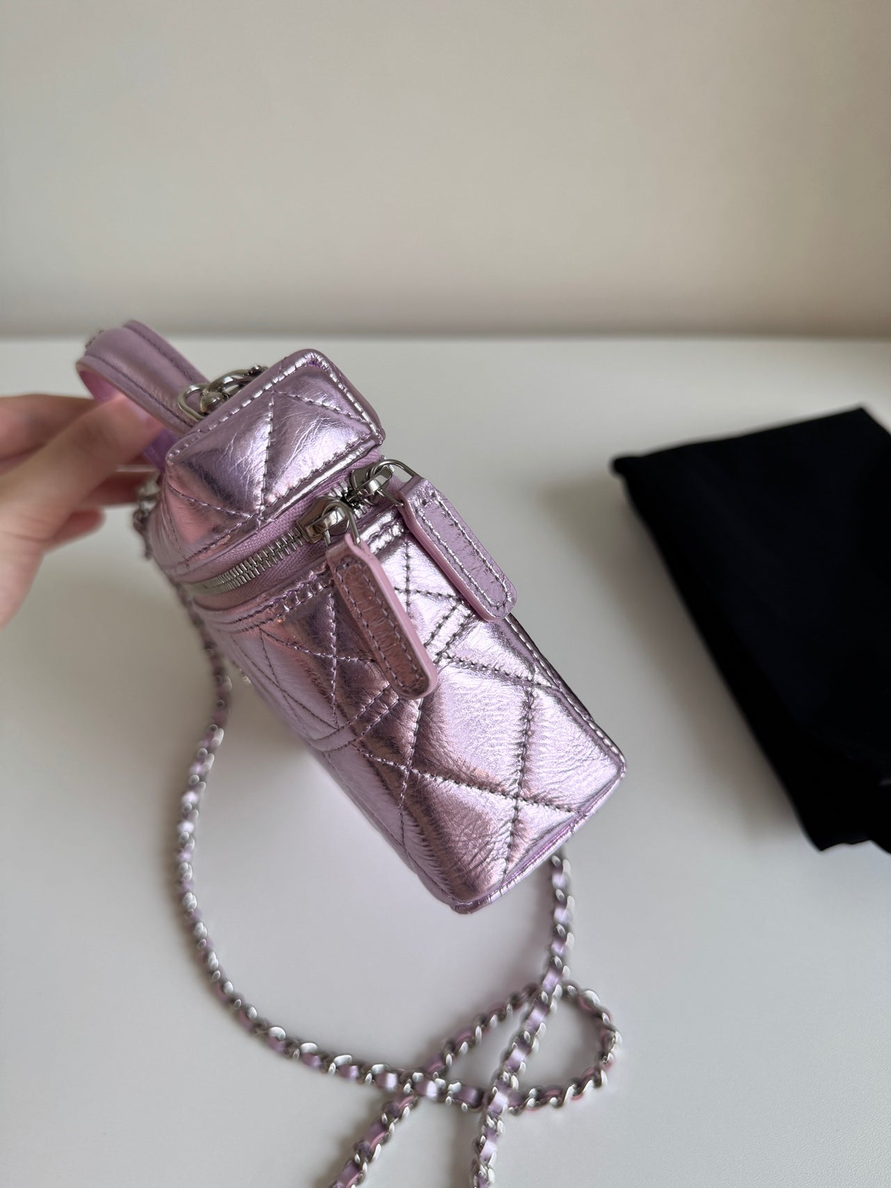 CHANEL Mirror Pink Small Box Bag – Quilted Leather