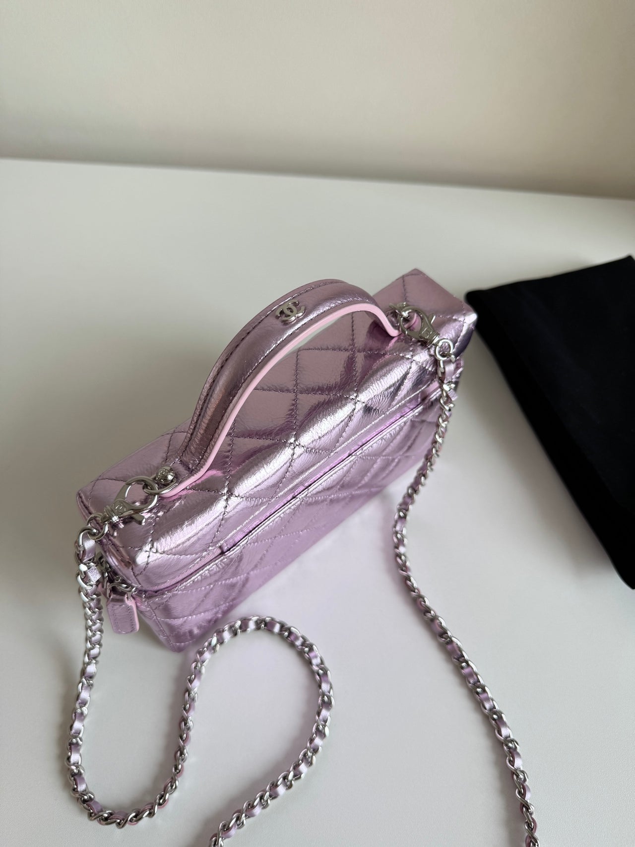 CHANEL Mirror Pink Small Box Bag – Quilted Leather