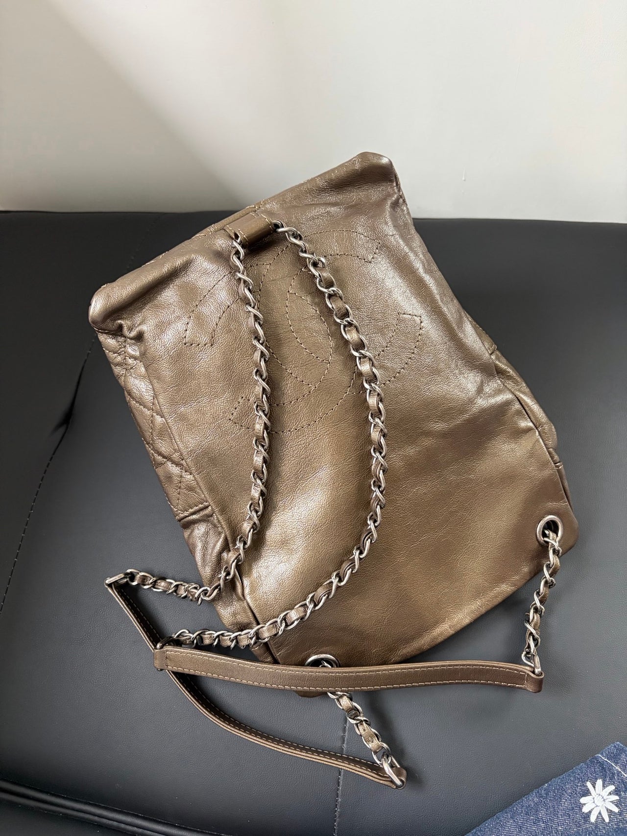 CHANEL Antique Bronze Quilted Backpack – Silver Hardware