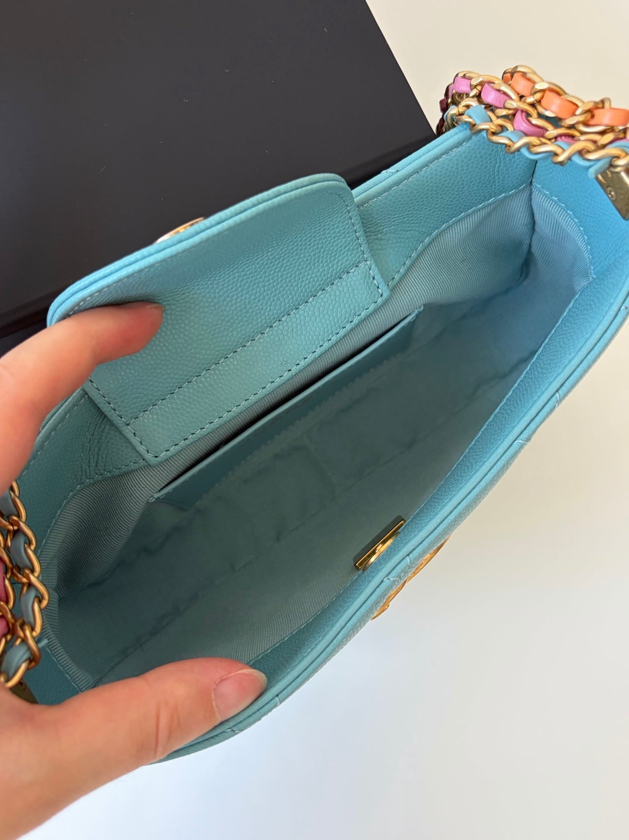 CHANEL 24C Blue Multi-Chain Hobo Bag – Gold Hardware