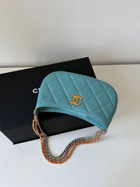 CHANEL 24C Blue Multi-Chain Hobo Bag – Gold Hardware