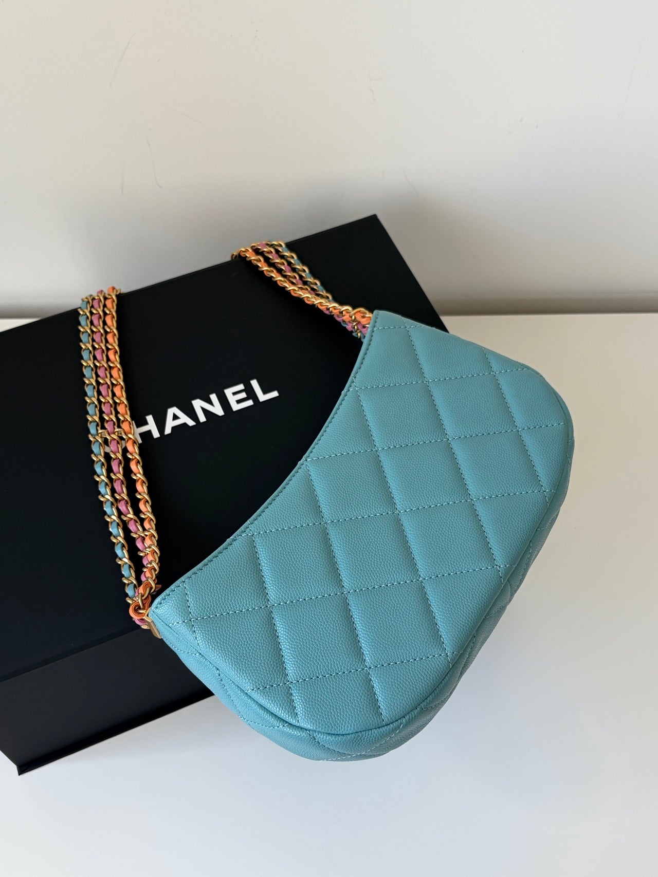 CHANEL 24C Blue Multi-Chain Hobo Bag – Gold Hardware