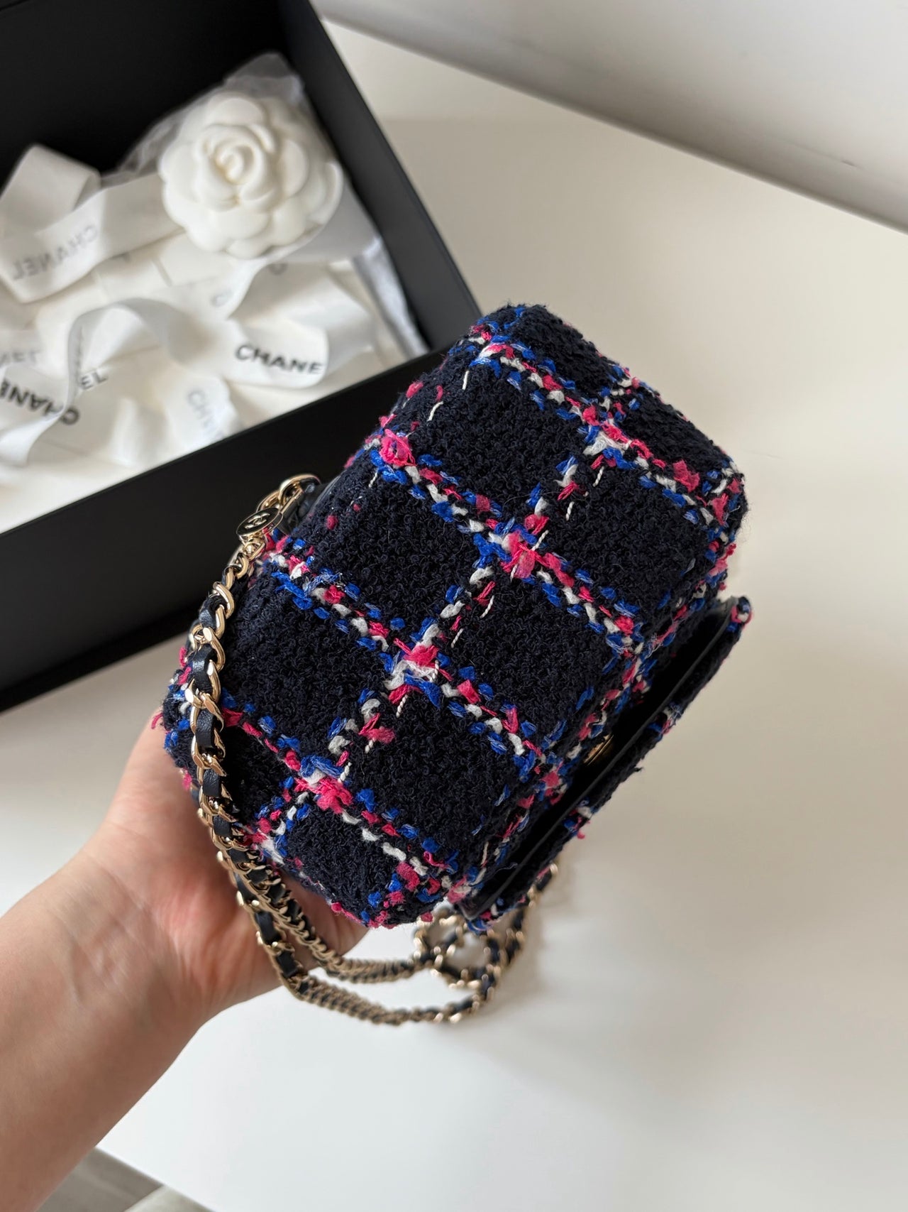 CHANEL 24P Houndstooth Small Backpack – Wool