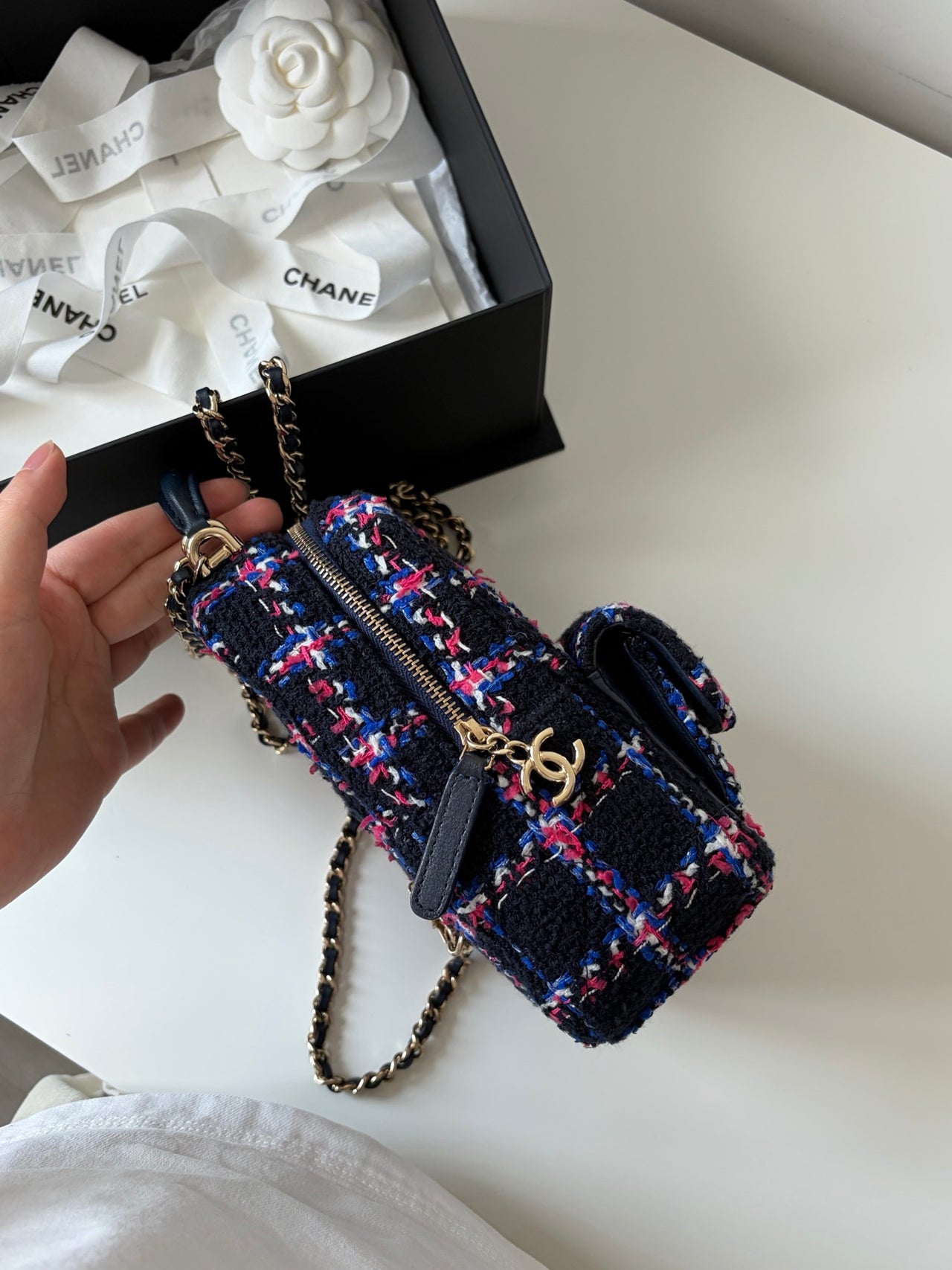 CHANEL 24P Houndstooth Small Backpack – Wool