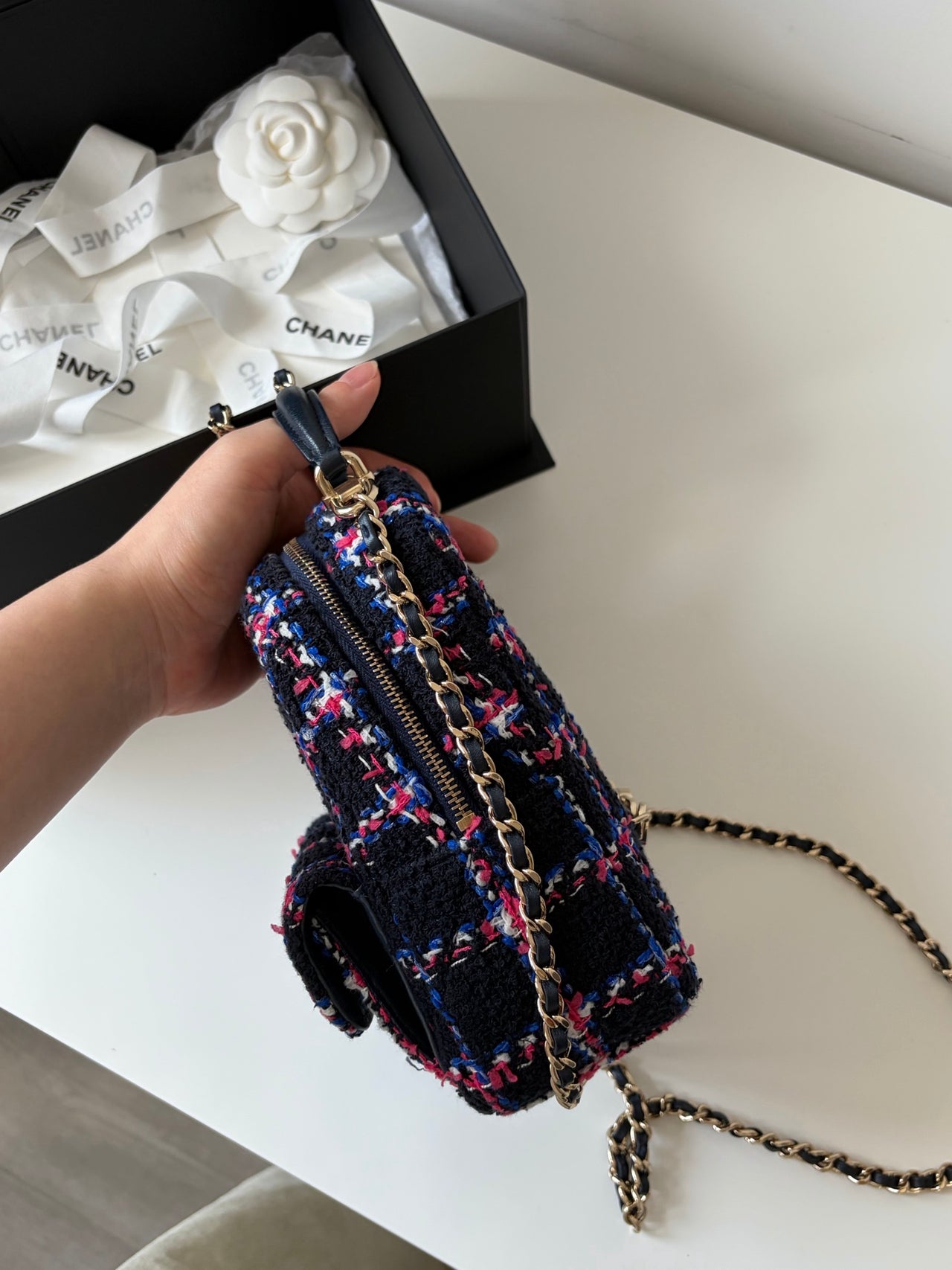 CHANEL 24P Houndstooth Small Backpack – Wool